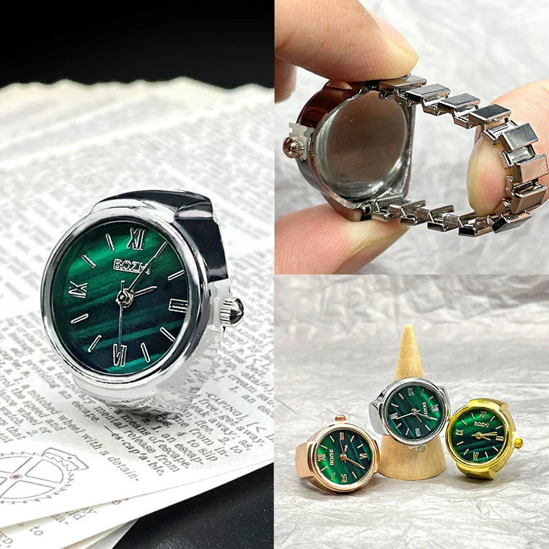 Kiss Jewelry Digital Quartz Finger Watch Ring – Mini Elastic Punk Style Clock Ring for Women, Men & Couple Teens Accessory