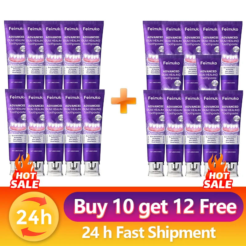 Gum Repair Whitening Toothpaste - Plaque & Caries Removal, Fresh Breath, Deep Cleaning & Stain Protection Oral Care Toothpaste