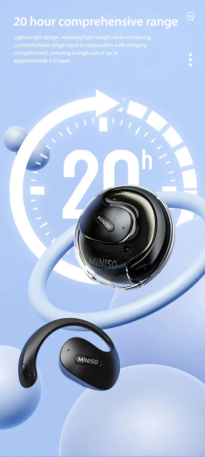 MINISO X15Pro Translator Bluetooth Earphones — Wireless Headset for Travel & Office, 5.4 AI Translation, ASMR App Compatible