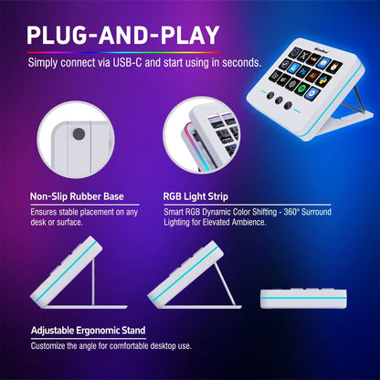 Mirabox M18 V3 Streamdeck Keyboard – Customizable Visual OBS Live Streaming Console & PC Keypad