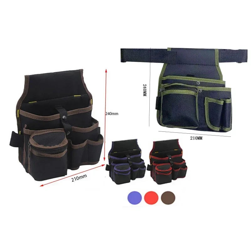 Multifunctional Tool Storage Bag – Electrician Toolkit Waist Pouch with Belt for Drill, Wrench, Screwdriver, and Hardware Tools – Organizer Bag