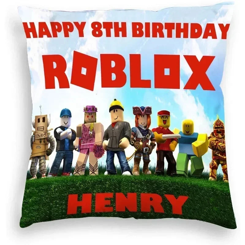 Roblox Cartoon Print Pillowcase — Gaming Cushion Cover Home Decor & Birthday Gift