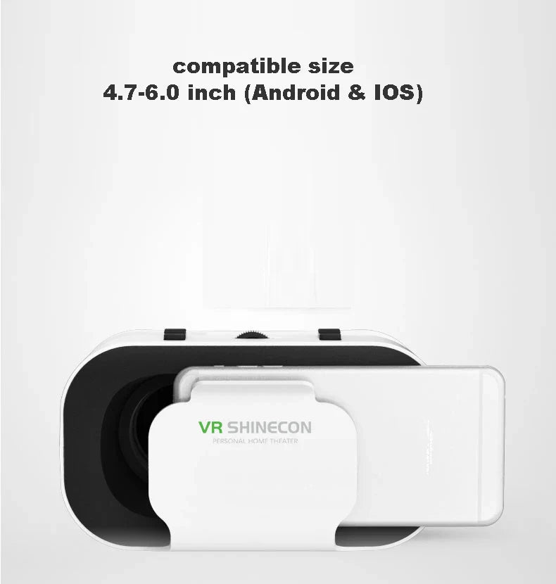 Shinecon 3D VR Headset – Virtual Reality Glasses with Helmet Lenses for Smartphones