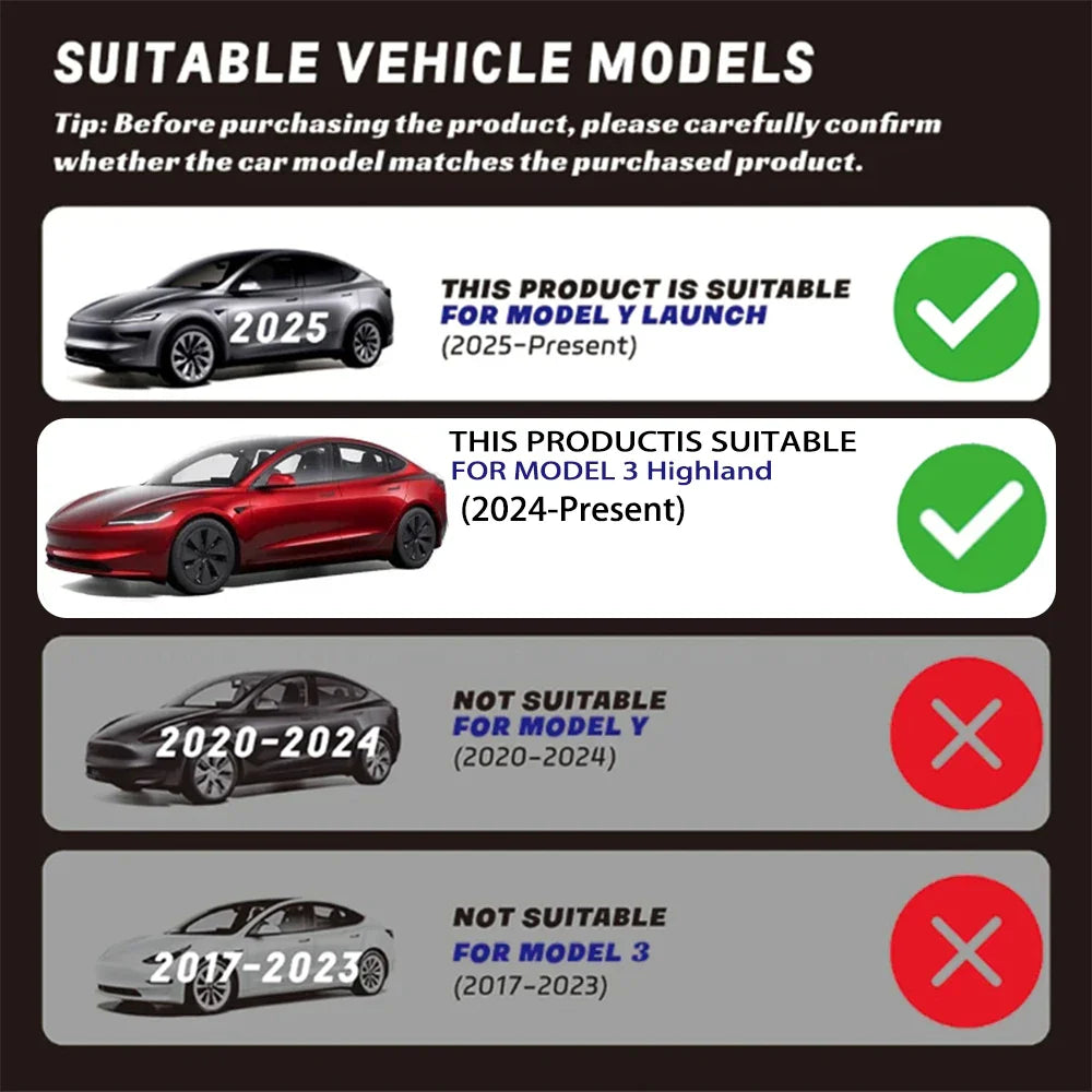 2/4/8PCS Tesla Model 3/Y Highland Door Sill Protector — ABS Anti-Kick Waterproof Threshold Strip for Front & Rear