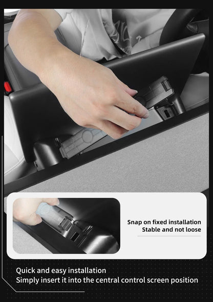 Hidden Under-Screen Storage Box for Tesla Model 3 Highland & Model Y 2024 LHD – Center Console Organizer Tray