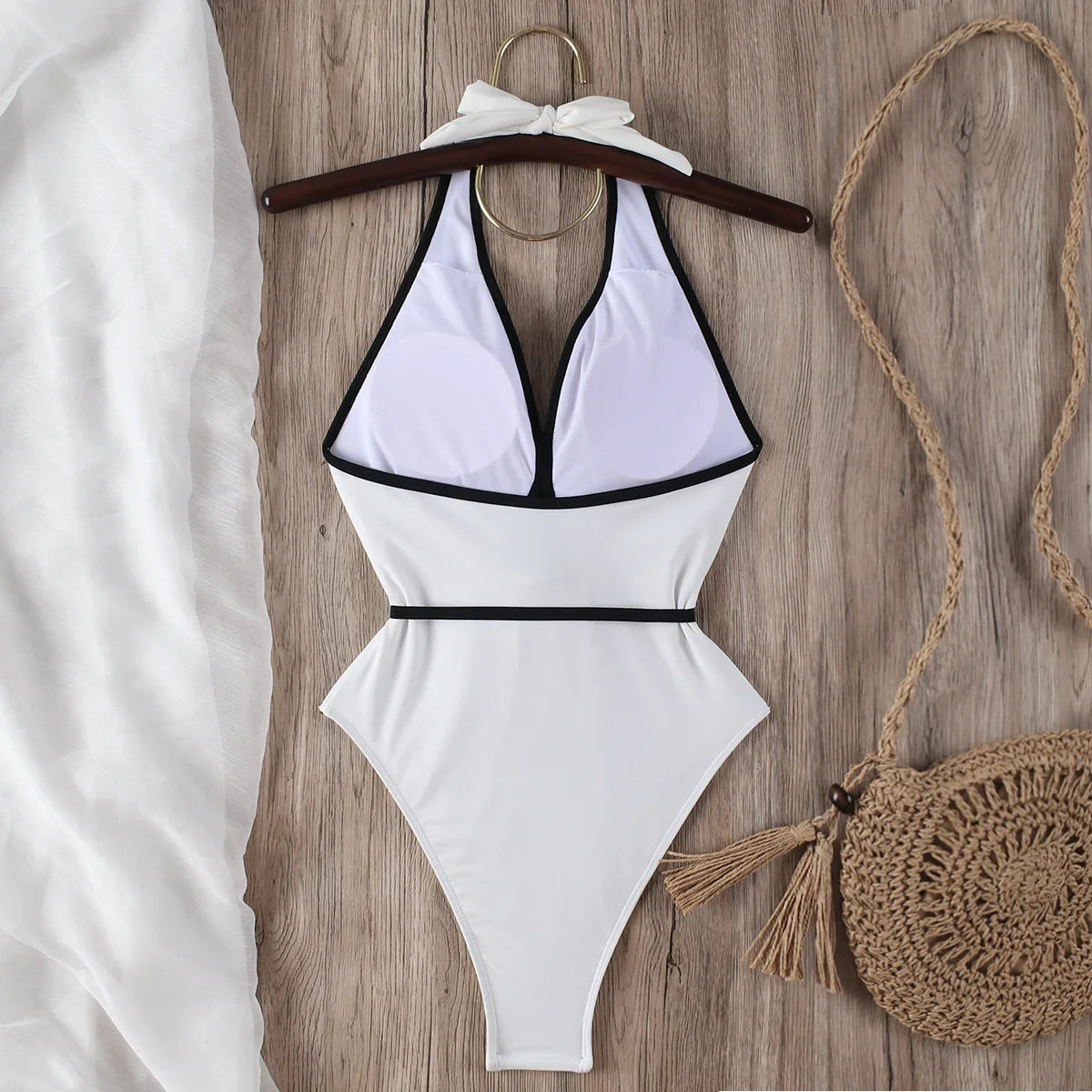 2025 Women’s Floral Halter One Piece Swimsuit – Bandage Monokini Bathing Suit Beachwear