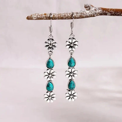 Chrysanthemum Pendant Earrings - Colorful Retro Long Drop Jewelry Gifts for Women and Girls