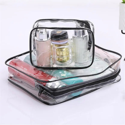Women's Waterproof Transparent Zipper Cosmetic Bag – Toiletry Storage Pouch & Makeup Case
