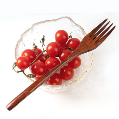 5-Piece Wooden Spoon and Fork Set – Eco-Friendly Natural Ellipse Ladle for Cooking, Tableware Accessories