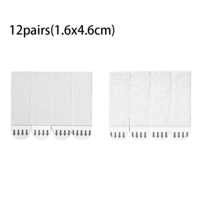 Double-Sided Adhesive Wall Strips — 12/24 Pairs Removable Hooks for Damage-Free Hanging