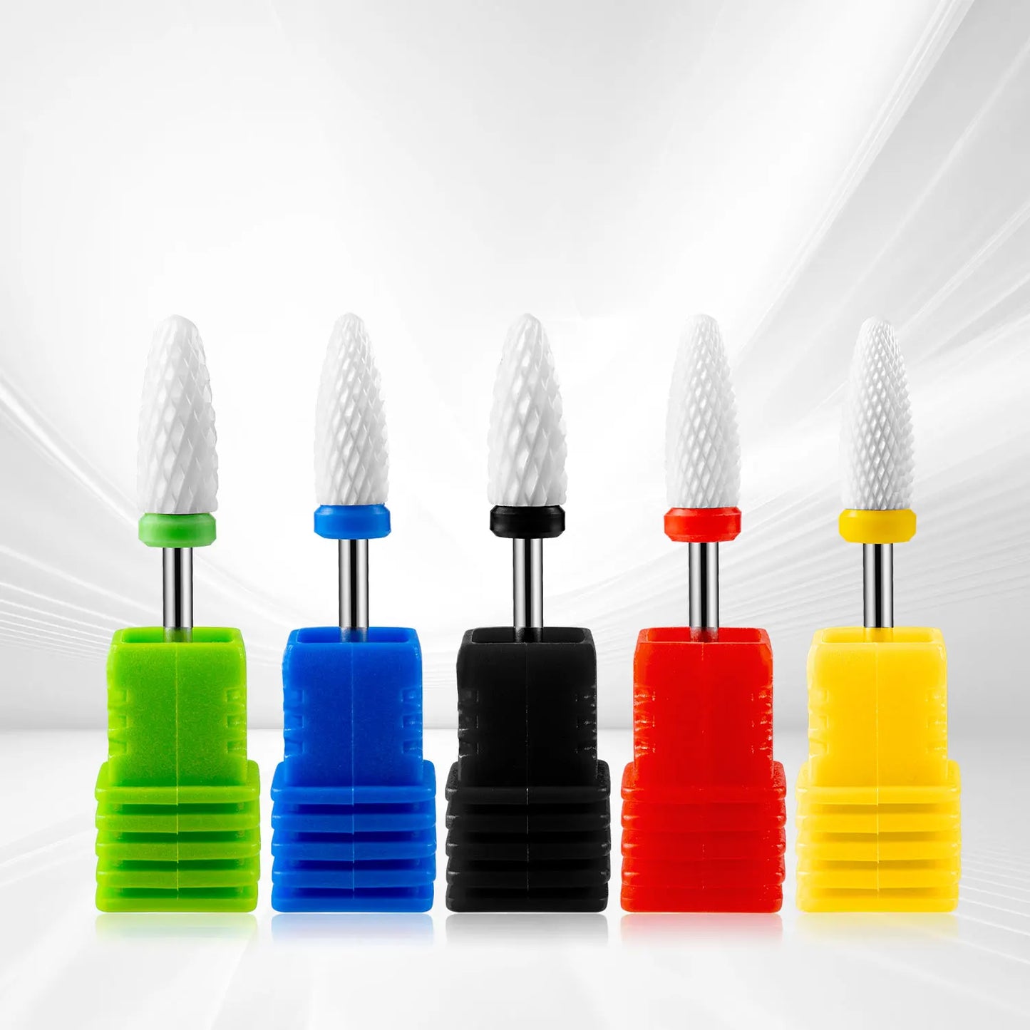 5PCS Ceramic Nail Drill Bit Set - Electric Milling Cutter Bits for Manicure & Pedicure Nail Machine Accessories