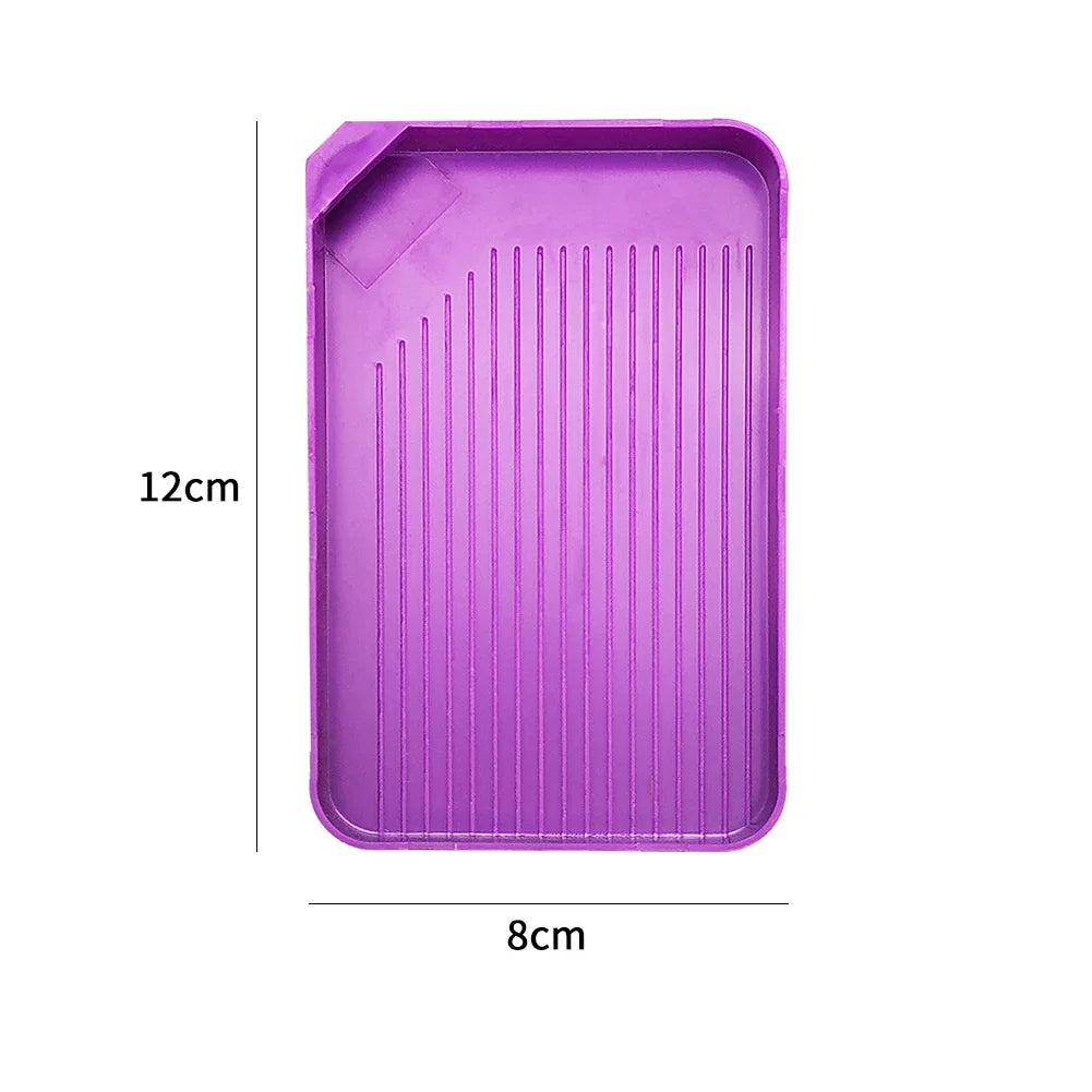 Large Capacity Diamond Painting Tray — Purple DIY Mosaic Art Craft Funnel Tool Accessory