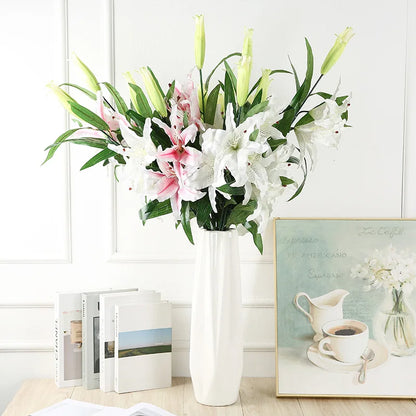 Artificial Silk Lily Bouquet – Creative Fake Flower Arrangement for Living Room, Sweetheart Decoration for Friends