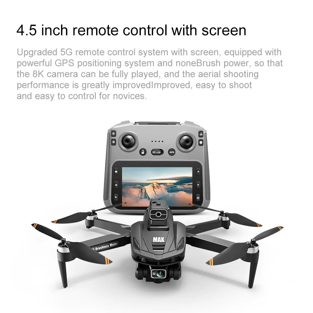 2025 V168 Pro MAX GPS Drone – 8K HD Camera, 5G WiFi FPV, 360° Obstacle Avoidance, Brushless RC Quadcopter