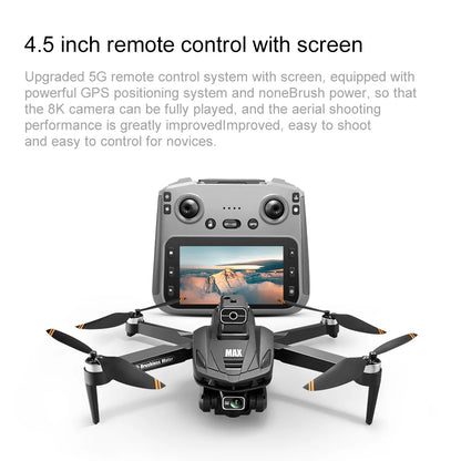 2025 V168 Pro MAX GPS Drone – 8K HD Camera, 5G WiFi FPV, 360° Obstacle Avoidance, Brushless RC Quadcopter