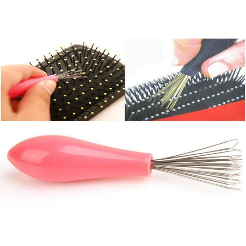 2PCS Hair Brush Cleaner - Plastic Handle Cleaning Brush for Embedded Comb and Beauty Tools