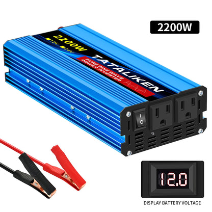 Pure Sine Wave Inverter 5000–10000W – 12V DC to 110V AC Portable Solar & Car Power Converter