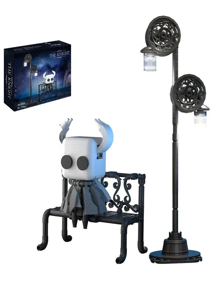 370PCS Hollow Knight Building Blocks Set – Ghost Model with Street Lighting, DIY Educational Toy for Kids