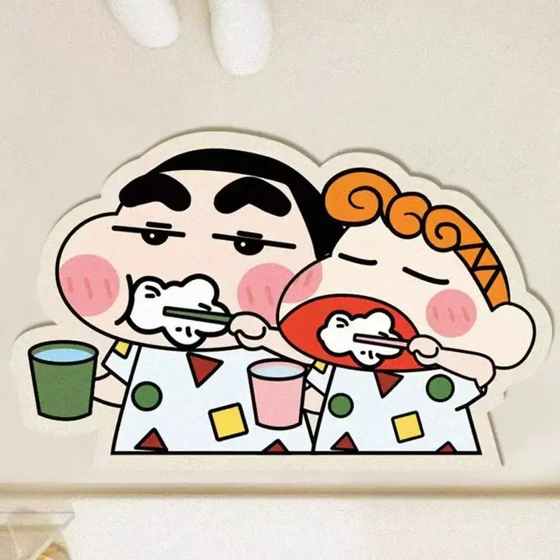 30×40cm Cartoon Shower Mat - Quick-Dry Water Absorbent Bath Mat with Crayon Shin-chan Design