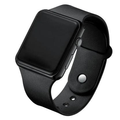 Digital LED Sport Watch – Square Electronic Wristwatch for Men & Women, Casual Silicone Fashion Watch