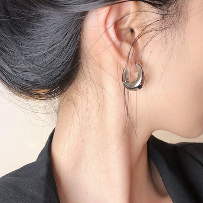 Stainless Steel Chunky Hoop Earrings – Smooth Round Statement Hoops for Women & Girls, Punk Fashion Jewelry