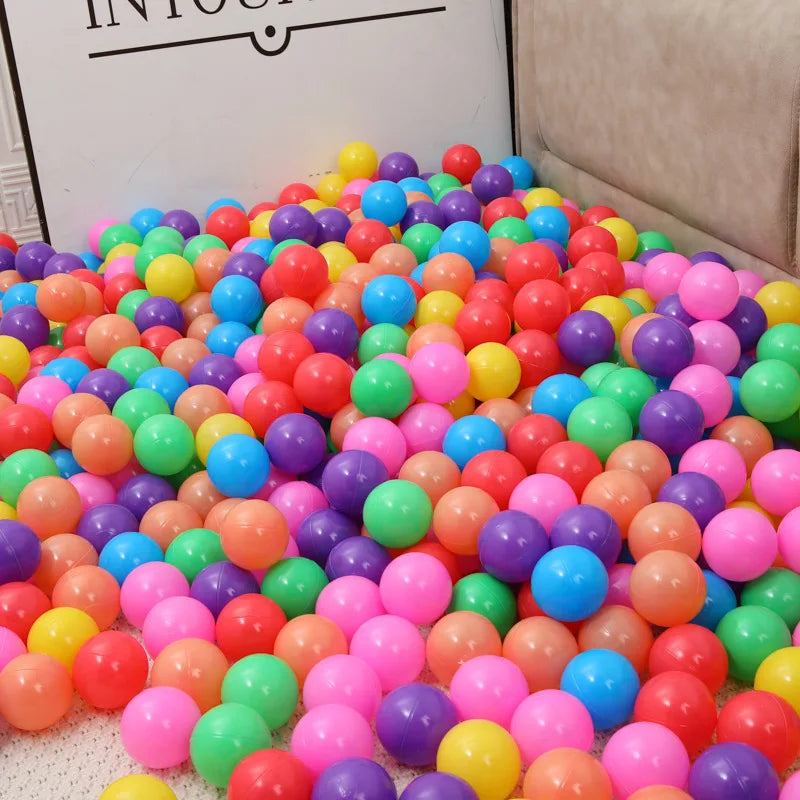 Colorful Baby Plastic Balls — Water Pool & Ocean Wave Balls with Basketball Hoop for Kids, Outdoor Tent Playhouse Toys