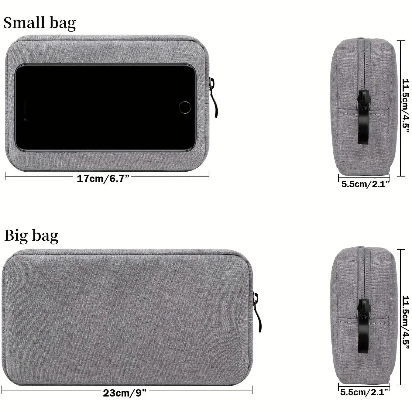 Digital Portable Organizer Case – Travel Storage Bag for Headphones, Chargers, USB Cables & Accessories