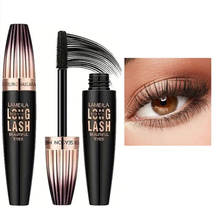 Waterproof 4D Mascara – Thick, Long, Smudge-Proof, Plump & Long-Lasting Curling for Large Eye Makeup, Makeup Tools