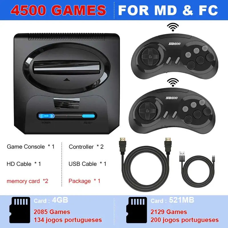 16-Bit Retro Sega MD Game Console – HDMI Output for Sega Mega Drive, Genesis & Dendy Classic Video Game System