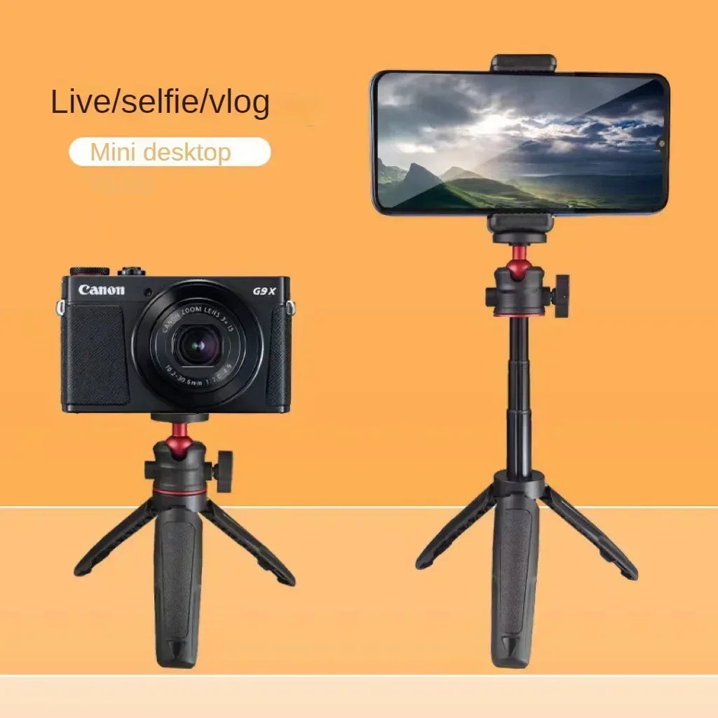 MT-08 Mini Extendable Desktop Tripod – Handheld Photography Stand with Flexible Ballhead & 1/4" Screw Mount for Selfies