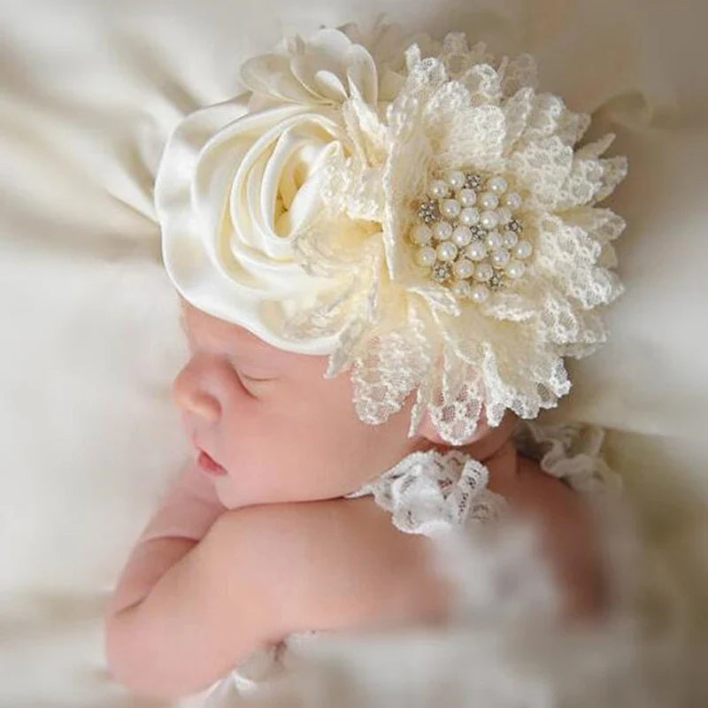 Soft Floral Baby Headband - Princess Headwrap Hair Accessories for Newborn Girls
