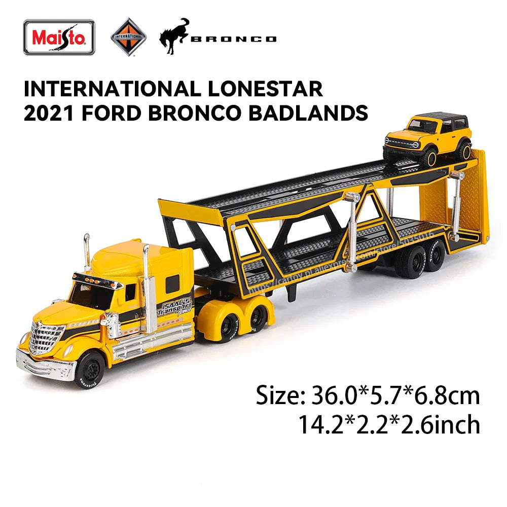 Maisto 1:64 Mack Anthem & LoneStar Trailer Model — Alloy Diecast Transport Simulation Car Collection