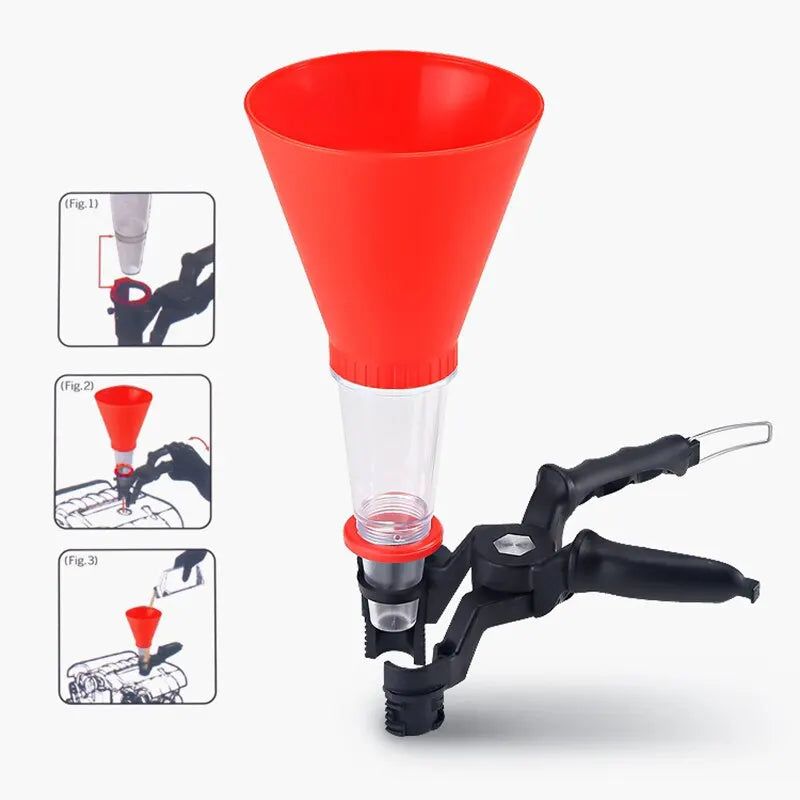 Adjustable Width Gasoline Oil Filling Funnel - Universal Car Motorcycle Engine Oil Filling Set, Auto Moto Accessories