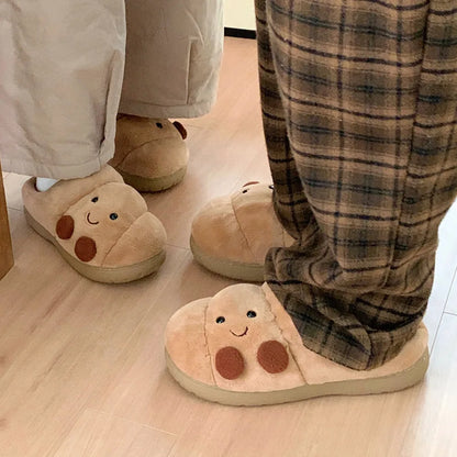 Women’s Indoor Fluffy Slippers – Cute Cartoon Faux Fur House Shoes, Warm Anti-Slip Cotton Slides for Girls