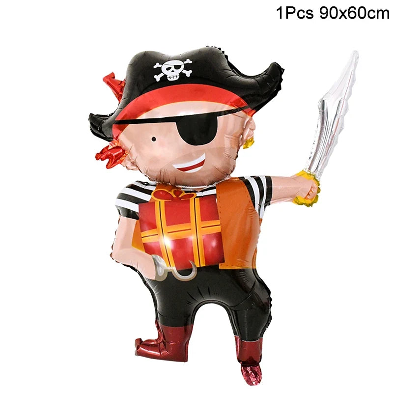 Pirate Party Costume Set - Eye Patch, Coins, Skull Hat & Birthday Decoration Accessories for Kids