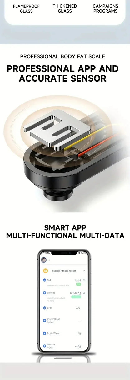 HOT Smart Body Fat Scale — High-Precision Bluetooth Weight Scale with HD Display & Mobile App | BMI, Fat & Muscle Analysis