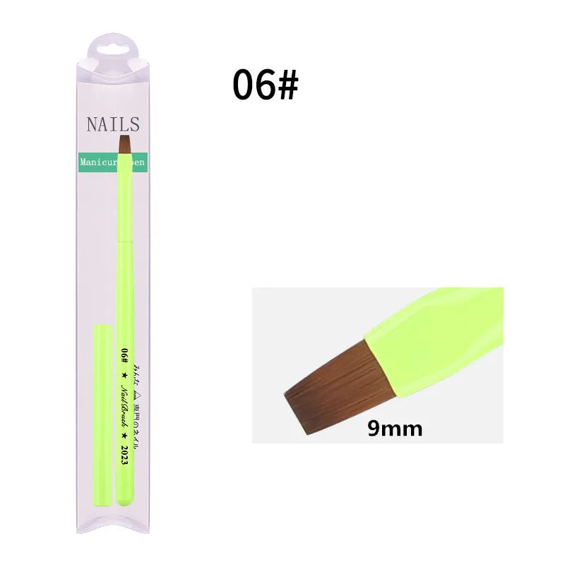 Green Nail Art Brush - Gel Polish, Acrylic, UV Extension & Nail Painting Detail Brush