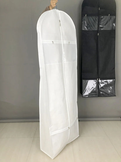 Portable 70" Wedding Dress Garment Bag — Long Dress Cover with 4 Pockets, Handles & 10" Gusset for Women