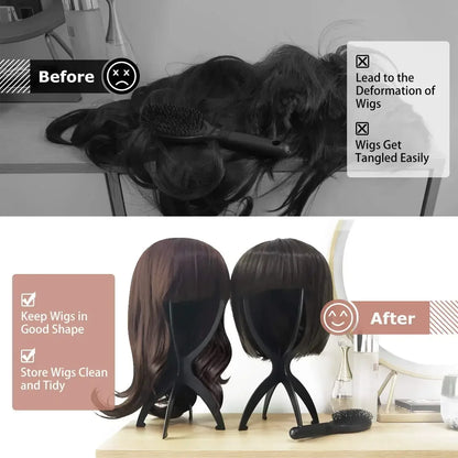 10Pcs Wig Stand Set - Portable Plastic Wig Cap Holder for Home, Salon & Travel Use