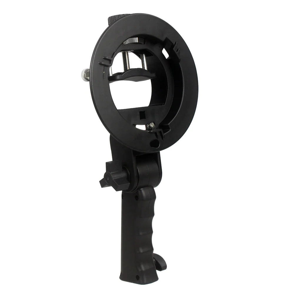 Handheld S-Type Bracket Holder with Bowens Mount — Compatible with Speedlite Flash, Softbox, Snoot & Umbrella