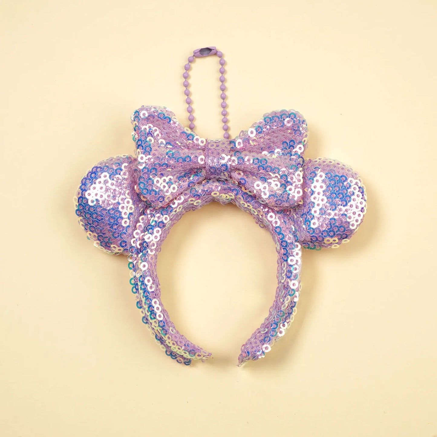 Mouse Ear Bow Pendant - Mini Sequin Bag Charm, Hair Accessory & Keychain