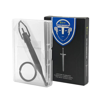 AK-01B Rotating Handcuff Key — High Carbon Steel & Aluminum Alloy with Key Ring, Universal Police Handcuff Key