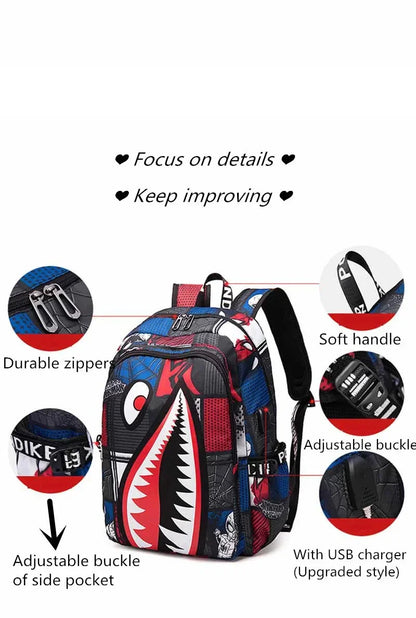 Anti-Theft Waterproof Backpack — Unisex Fabric Rucksack Travel Bag for School & Students