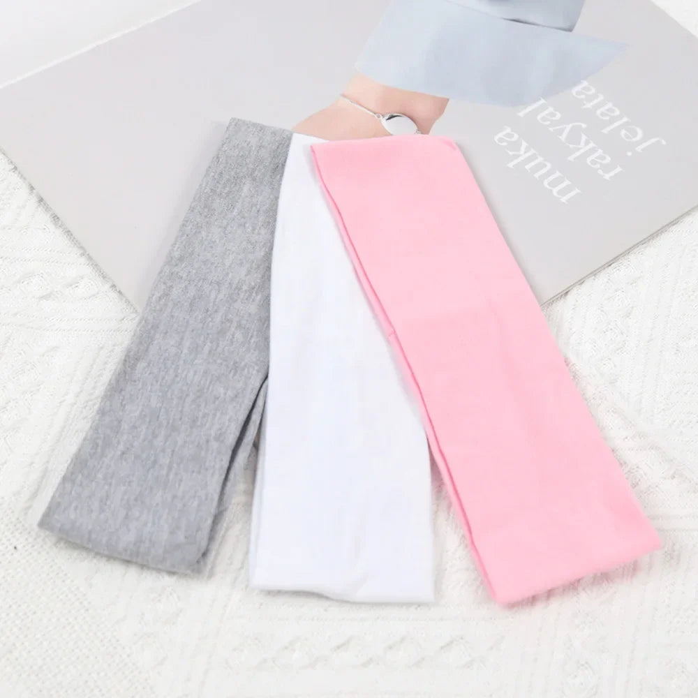 3pcs Elastic Solid Color Hair Bands – Unisex Headbands for Sports, Yoga, Running & Fitness