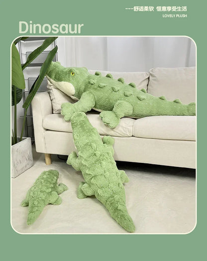 Soft Crocodile Plush Toy – Fluffy Stuffed Alligator Pillow Doll, Jungle Green Sofa Cushion, Birthday Gift