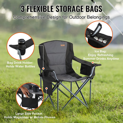 VEVOR Outdoor Camping Chair – 350lbs Ultralight Folding Portable Seat for Beach, Hiking, Picnic & Fishing