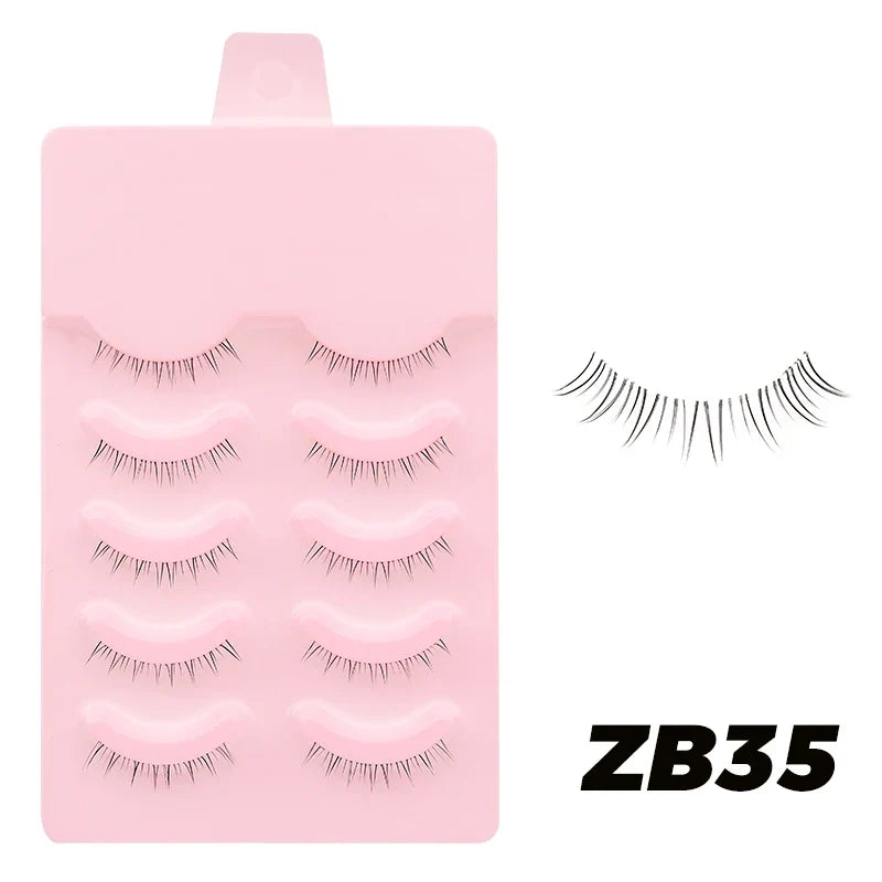 Manga Style Soft Natural False Eyelashes Wispy Thick Daily Wear Makeup Lashes