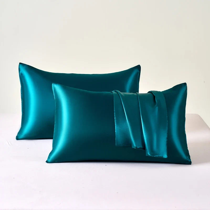2PCS Satin Pillowcase Set - Soft Smooth Cooling Pillow Covers for Skin & Hair Care