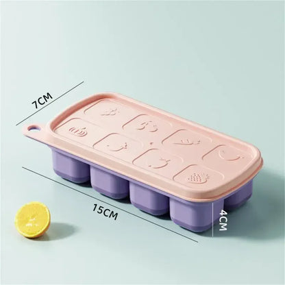 Food-Grade Silicone Ice Molds – Baby & Home Ice Storage Boxes with Lid, Freezing Kitchen Tools