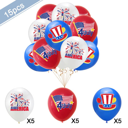 American 4th of July Party Decorations Set – Independence Day Banner, Balloons & Table Supplies for Patriotic USA Theme Celebration